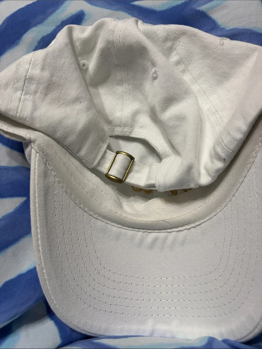 Bride Embroidered White Baseball Cap - Gold Script